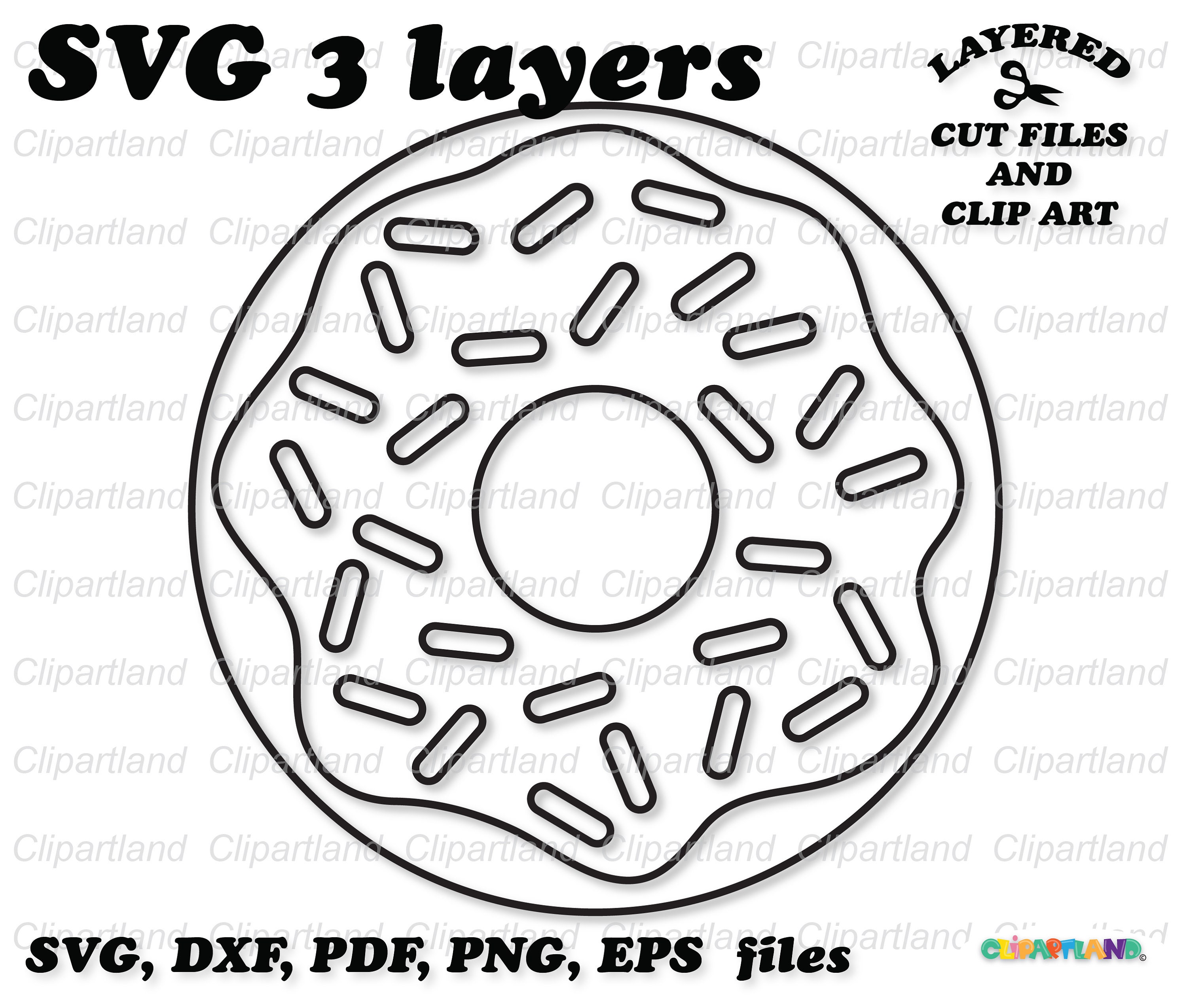 INSTANT Download. Donut svg cut file and clip art. Commercial license is included ! D_8.