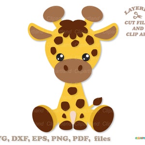 INSTANT Download. Cute sitting baby giraffe svg cut file and clip art. Commercial license is included! G_22.