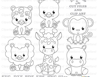 Jungle Baby Animal Clipart SVG Cut Files (Commercial Use)