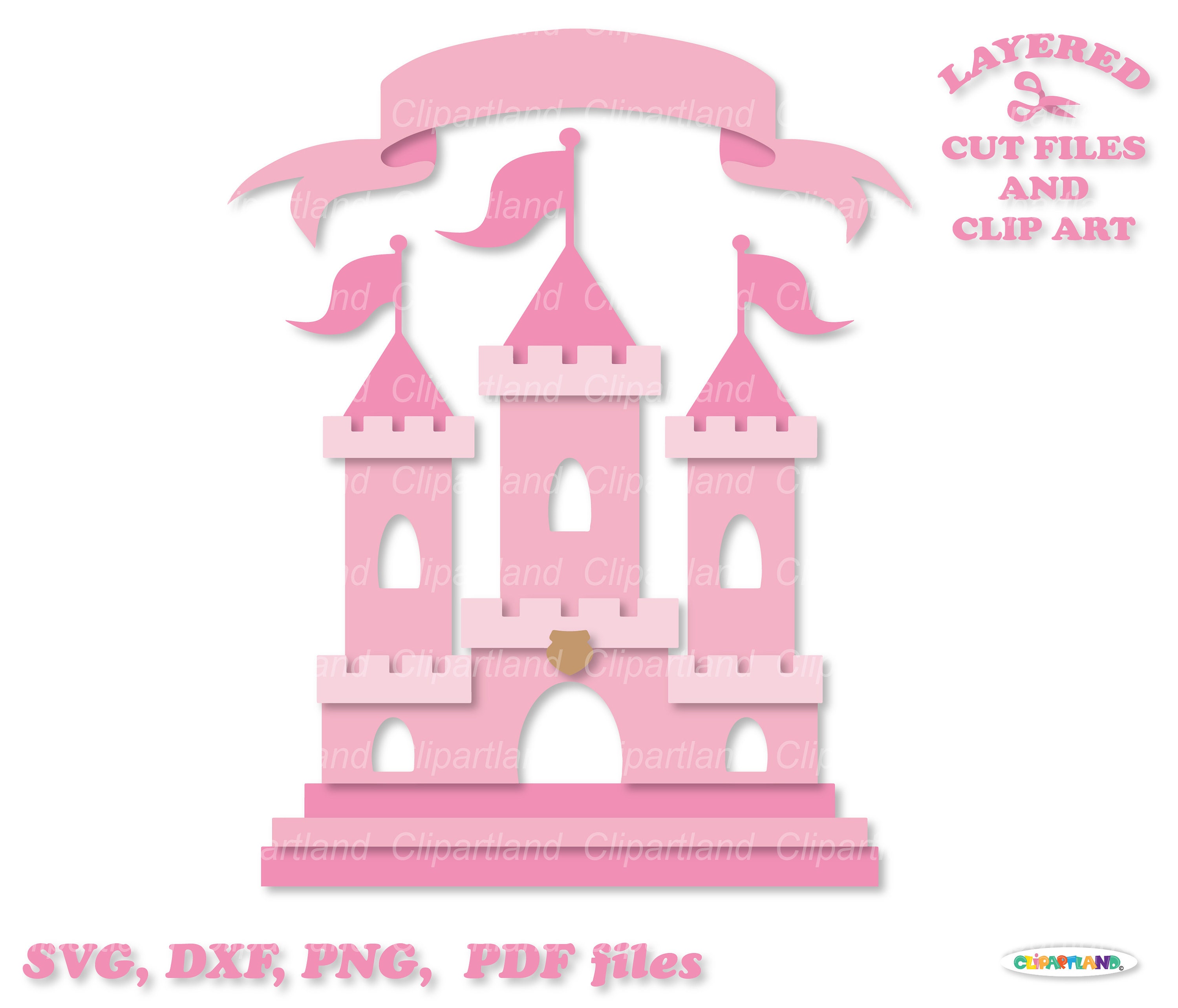 INSTANT Download. Personal and commercial use is included! Castle svg, dxf cut files and clip art. C_1.