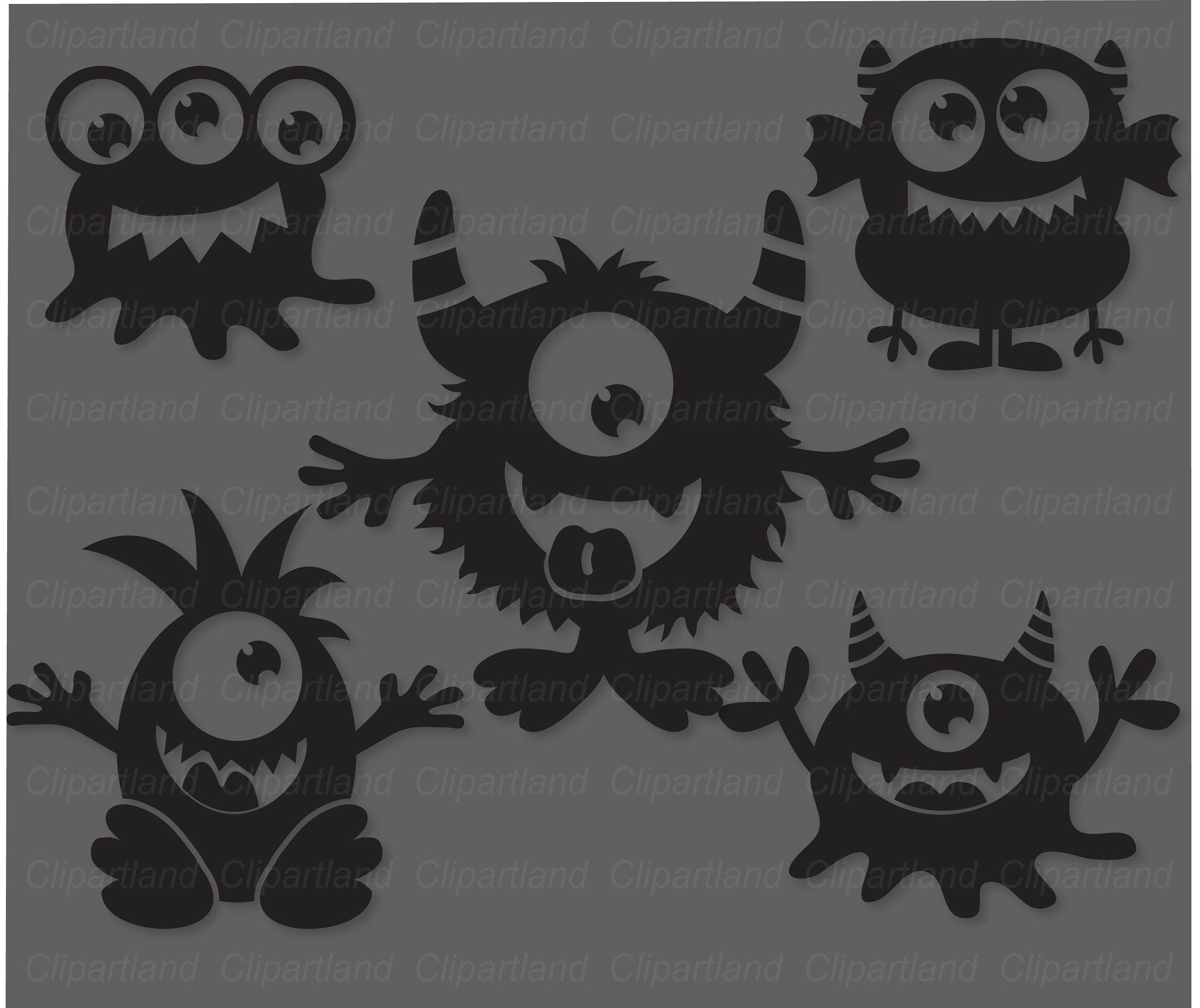 即時ダウンロード。モンスターのシルエット SVG カット ファイルとクリップ アート。Cm_23。個人および商用利用。, image size:3000x2520