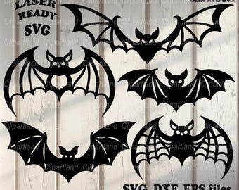 INSTANT Download. SVG bundle. Halloween bat collection decoration svg cut files for laser. B_3.