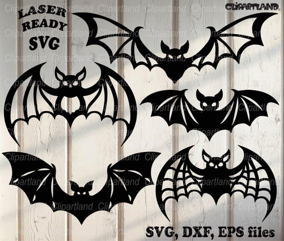 INSTANT Download. SVG bundle. Halloween bat collection decoration svg cut files for laser. B_3.