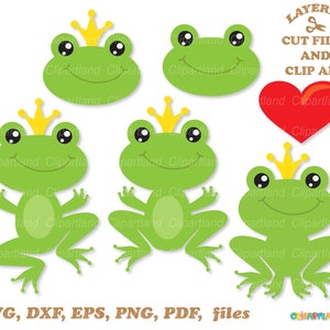 Téléchargement instantané. Bundle de contes de fées prince grenouille mignon svg couper des fichiers. Usage personnel et commercial. F_16.