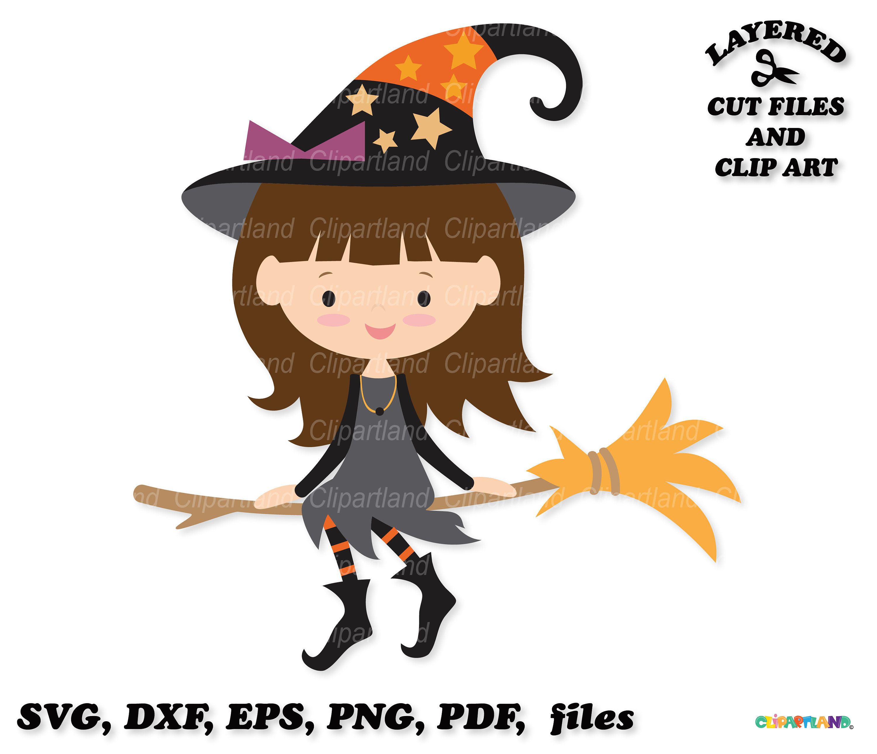 INSTANT Download. Halloween witch svg cut file and clip art. W_8. Personal  and commercial use., image size:3000x2580