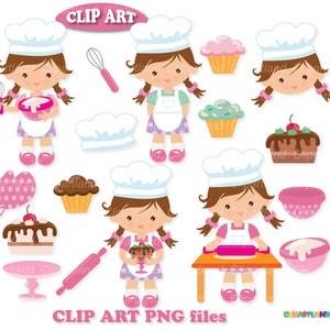 Download instantâneo. Clipart de garota assando. Cb_4. Clipart de garota assando. Uso pessoal e comercial.