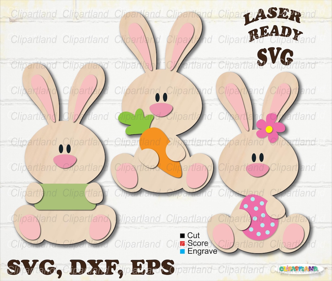 Laser Cut Easter Bunny Svg Kit: DIY Decoration, Paint Ready (digital ...