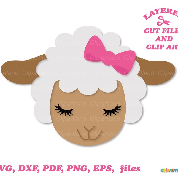 INSTANT Download. Commercial license is included! Cute sheep face svg cut file and clip art. S_5.