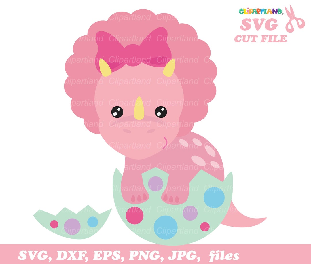 INSTANT Download. Dino Baby Girl Svg Cut File and Clip Art. D_36 ...