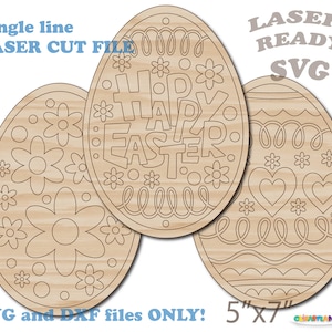 SOFORTIGER Download. SVG Paint Kit. Ostern DIY Färbung Ostereier Set. Single Line SVG-Schnittdatei für den Laser. E_32.