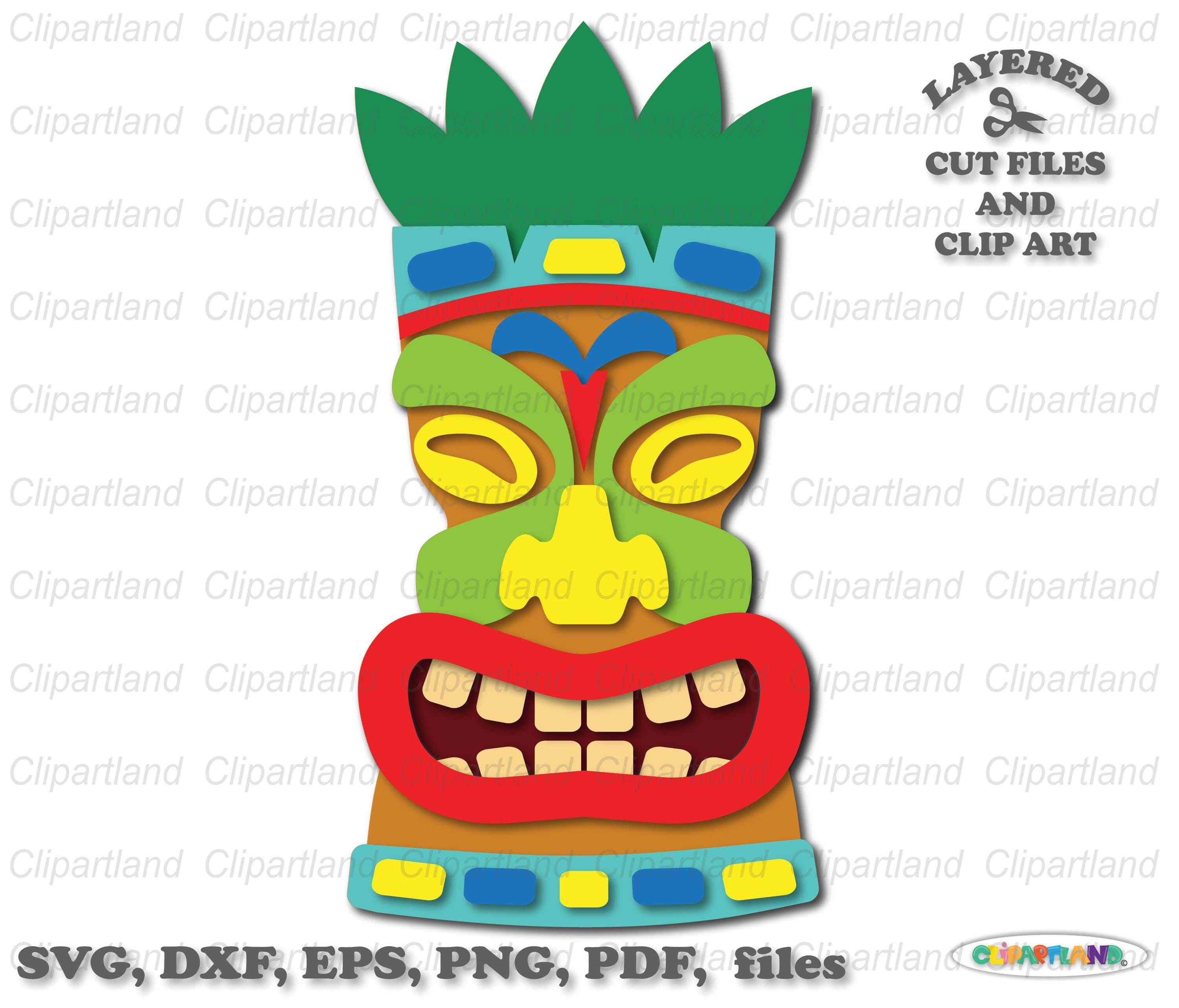 INSTANT Download. Cute tiki mask svg cut file and clip art. Commercial license is included! T_26.