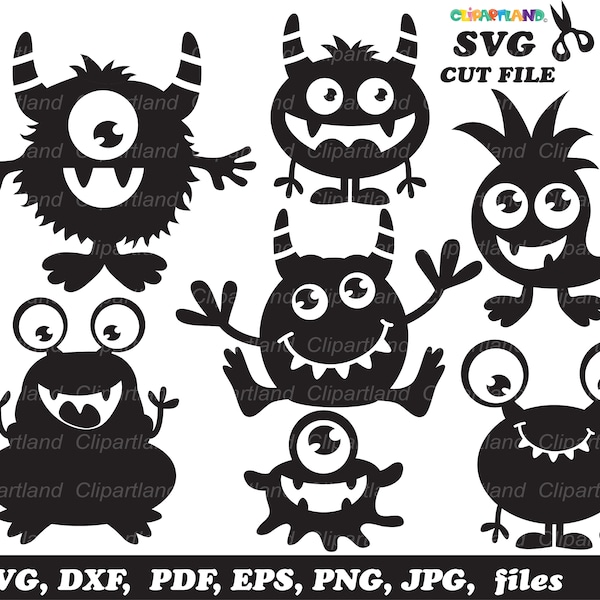 INSTANT Download. Monster silhouette svg cut files. Cm_15. Personal and commercial use.