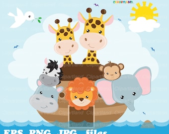 INSTANT Download. Noah Ark clip art. Ca_17 . Personal and commercial use.