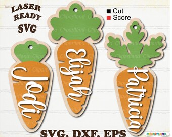 Personalized Easter Carrot Basket Tag SVG Bundle (Digital Download)