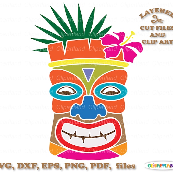 INSTANT Download. Tiki mask svg cut file and clip art. Commercial license is included ! Tm_5.