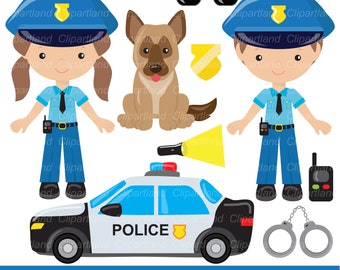 INSTANT Download. Police clip art. Cp_4. Personal and commercial use.