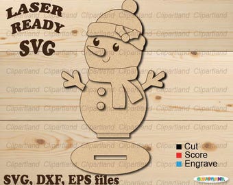 Laser Cut Snowman SVG, Shelf Sitter Template (Digital Download)