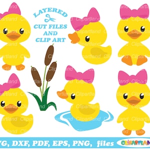 SOFORTIGER Download. Kommerzielle Lizenz ist inklusive bis zu 1000 Nutzung! Niedliche girly Ente svg Schnittdatei und Clip Art. D_7.