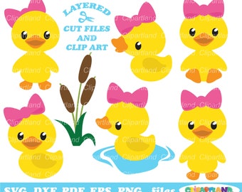 Cute Duck SVG Clipart: Girly Bow Design (Digital Download)