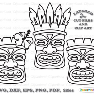 SOFORTIGER Download. Tiki Maske geschnitten Datei und Clip Art. Kommerzielle Lizenz ist inbegriffen ! Tm_8.