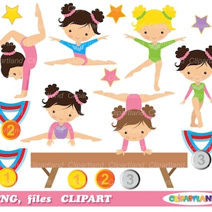 INSTANT Download. Personal and Commercial use included! Gymnastics girl  clip art. G_4.