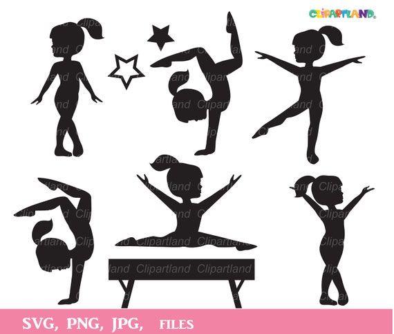Download Instant Download Gymnastics Silhouette Clip Art Svg Cut Etsy