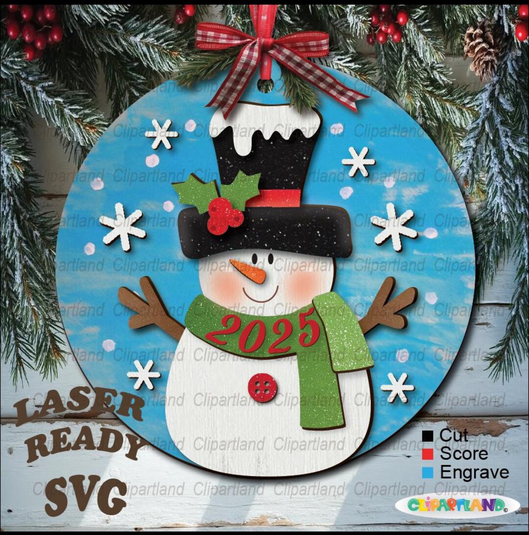 INSTANT Download. Christmas Snowman Door Hanger Svg Cut File for Laser ...