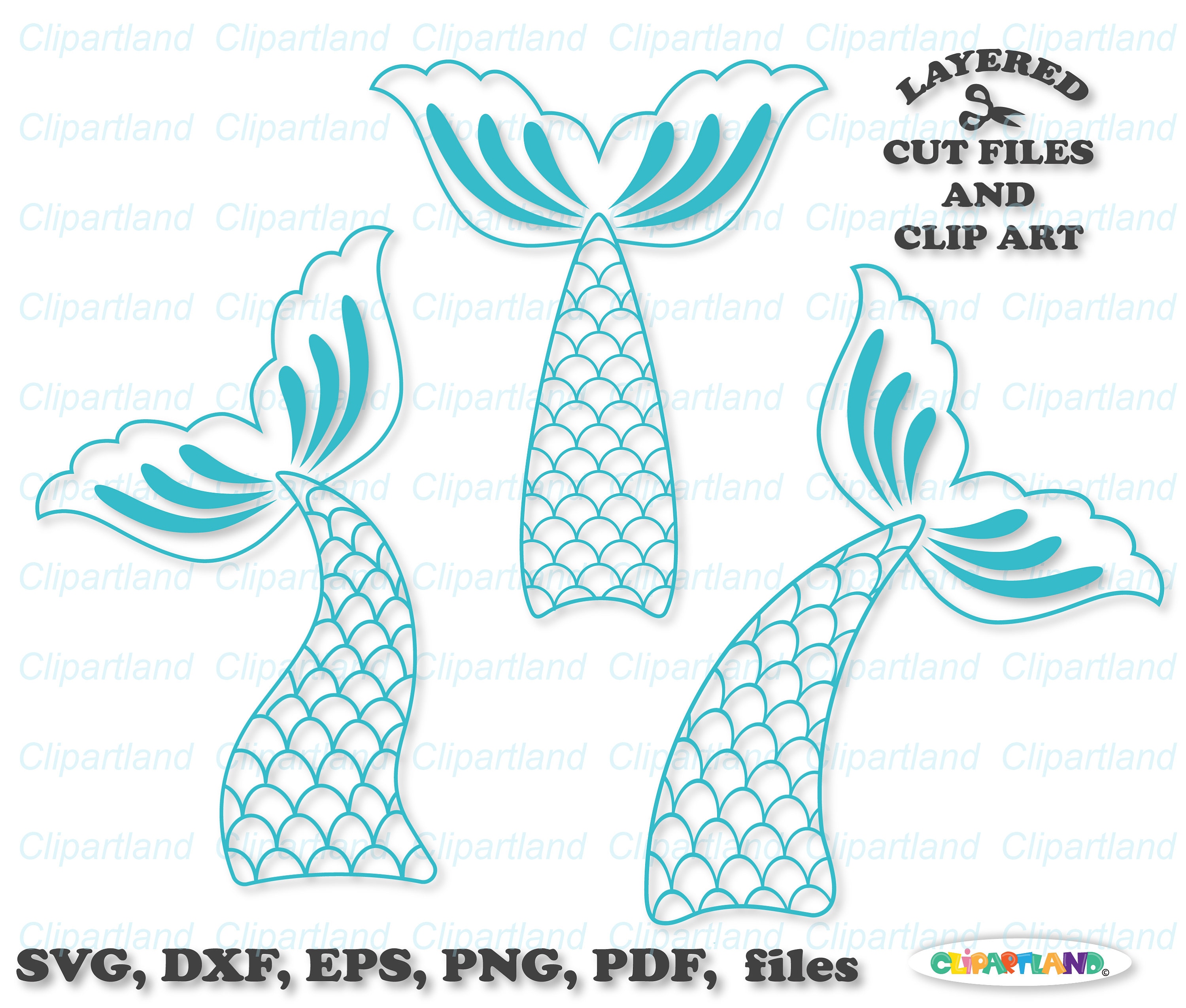 INSTANT Download. Mermaid Tail Svg Cut File and Clip Art. - Etsy