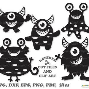 SOFORTIGER Download. Süße und lustige Monster Bundle svg Schnittdatei und Clip Art. M_25. Persönliche und kommerzielle Nutzung.