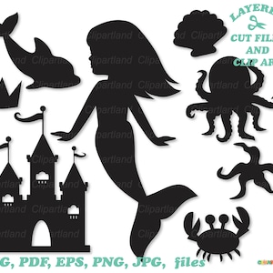 SOFORTIGER Download. Meerjungfrau Silhouette svg Schnittdatei. Meerjungfrau Clip Art. Persönliche und kommerzielle Nutzung. M_4.