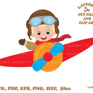 SOFORTIGER Download. Süßer kleiner Flieger Junge svg Schnittdatei. Persönliche und kommerzielle Nutzung. A_5.