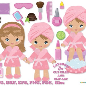 Directe download. Schattig spa meisje SVG gesneden bestanden. Persoonlijk en commercieel gebruik. Kuuroord_9.