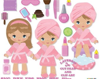 INSTANT Download. Cute spa girl svg cut files. Personal and commercial use. Spa_9.