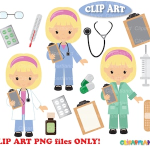 INSTANT Download.  Doctor, nurse clip art. Cd_9_doctor. Personal and commercial use.