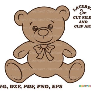 DOWNLOAD INSTANTÂNEO. Arquivo de corte svg e clip art de ursinho de pelúcia fofo sentado. Uso pessoal e comercial. B_33.