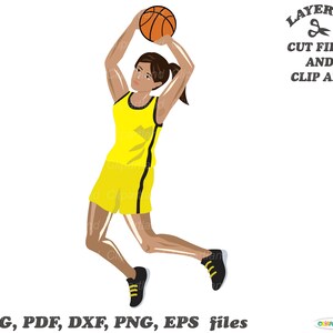DIRECT downloaden. Basketbalspeler svg-bestand knippen. Persoonlijk en commercieel gebruik. B_4.