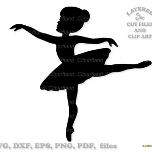 Directe download. Mooie ballerina silhouet SVG gesneden bestand en illustraties. Persoonlijk en commercieel gebruik. B_1.