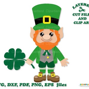 Download instantâneo. Dia de Patrício. Arquivos de corte e clipart svg de duende fofo. Uso pessoal e comercial. L_9.