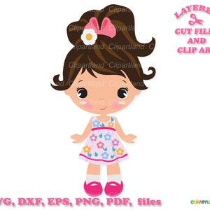SOFORTIGER Download. Niedliches kleines Mädchen svg Schnitt Dateien und ClipArt. Persönliche und kommerzielle Nutzung. G_12.