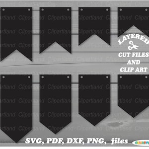 Descarga INSTANTÁNEA. Banderines del empavesado establecen archivo de corte svg y imágenes prediseñadas. Uso personal y comercial. B_2.