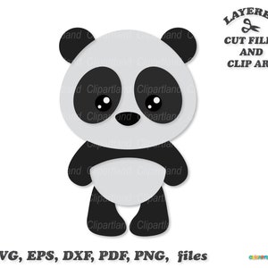 Directe download. Schattige baby panda beer SVG gesneden bestanden en illustraties. Persoonlijk en commercieel gebruik. P_11.