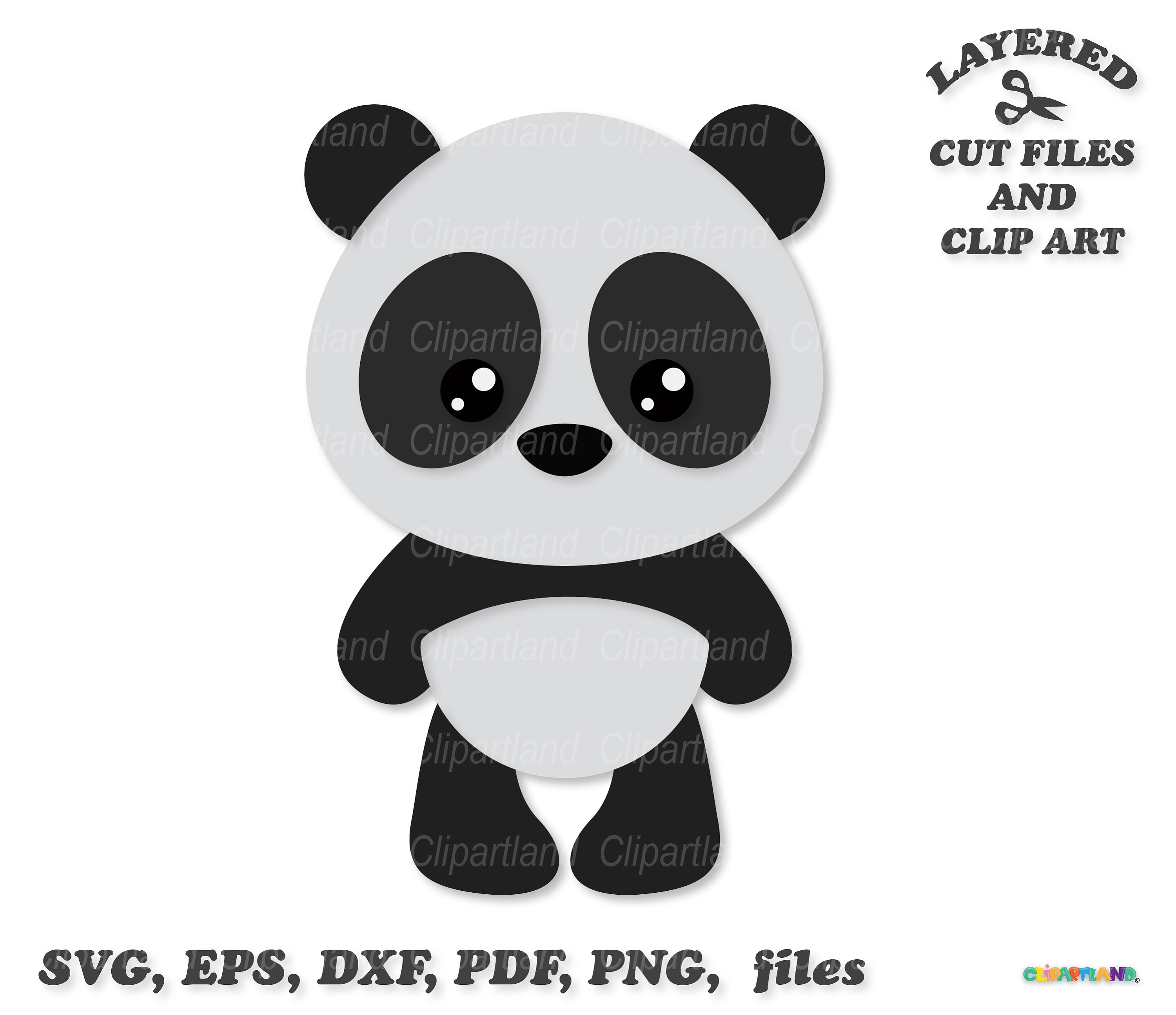 INSTANT Download. Cute Baby Panda Bear Svg Cut Files and Clip Art ...