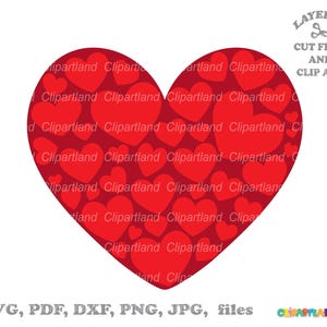 Descarga INSTANTÁNEA. Archivos recortables y clip art de siluetas de corazones para el día de San Valentín. H_1.