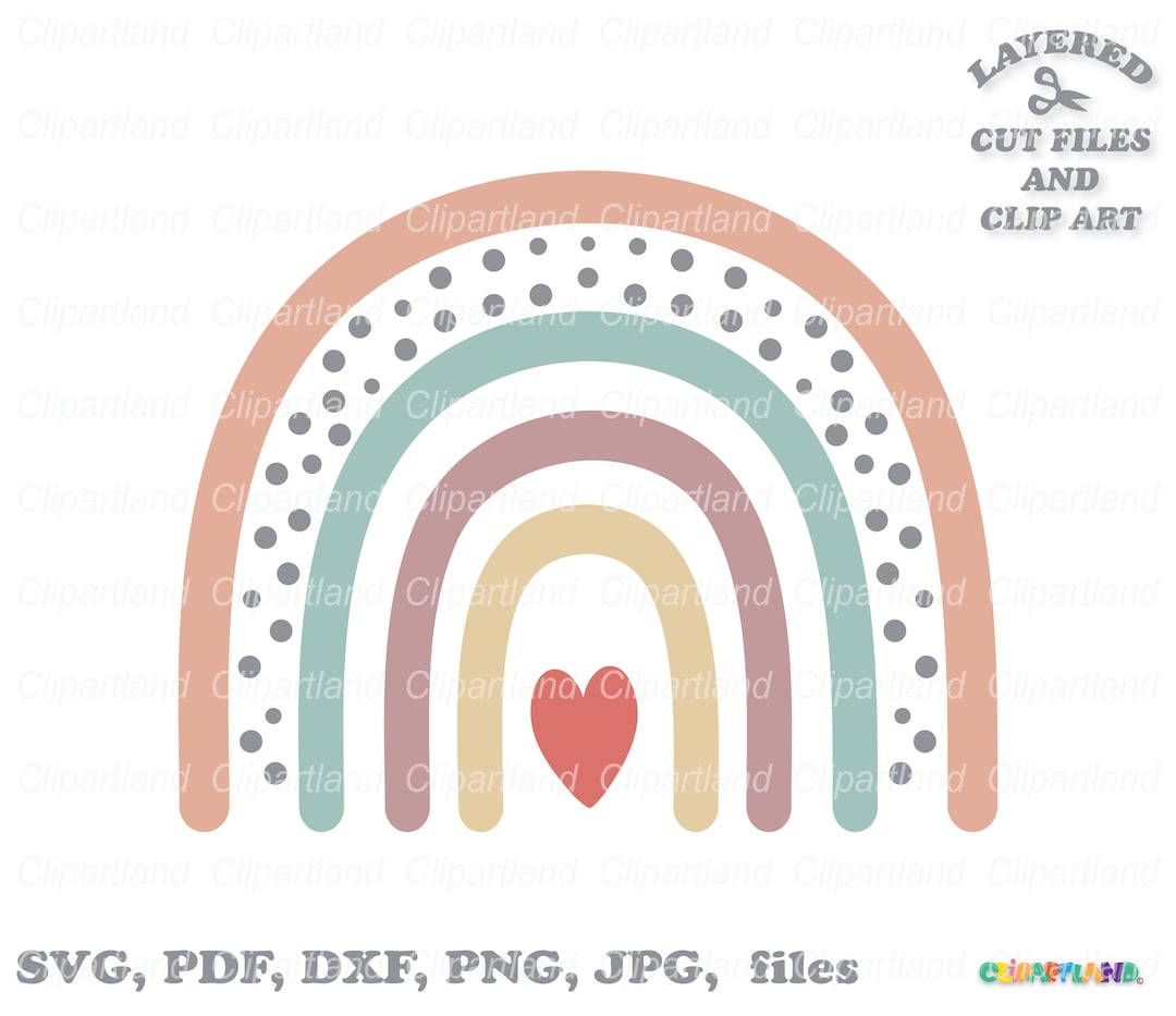 Boho Rainbow SVG Cut File, Clipart for Commercial Use (digital Download ...