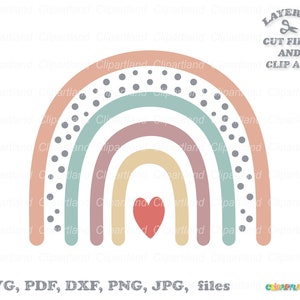 Descarga instantánea. Lindo archivo de corte Boho arco iris svg. Uso personal y comercial. R_3.