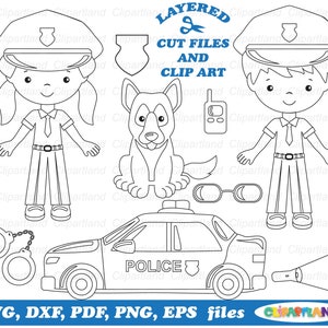 SOFORTIGER Download. Polizei Umrisse Dateien und ClipArt. Kommerzielle Lizenz ist enthalten! P_3.