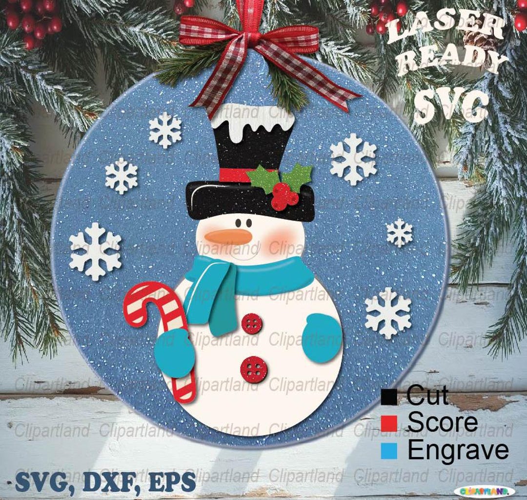 Christmas Snowman Door Hanger SVG Laser Cut File (digital Download) - Etsy