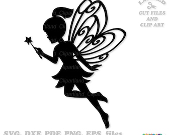 Feeën silhouet SVG (png, eps, dxf, pdf) (digitale download)