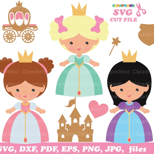 Téléchargement INSTANTANÉ. Mignon princesse svg fichiers coupés. P_7. Utilisation personnelle et commerciale.