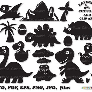 Téléchargement instantané. Clipart silhouette de dinosaure. Fichiers coupés SVG. Svg_dino__6. Usage personnel et commercial.